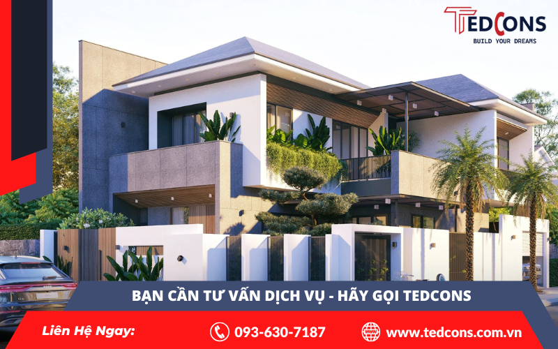 Dịch vụ xây dựng biệt thự 2 mặt tiền của Tedcons