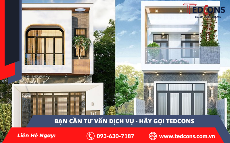 Dịch vụ xây dựng nhà phố 2 tầng từ Tedcons