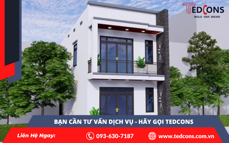 Dịch vụ xây dựng nhà phố 2 tầng từ Tedcons