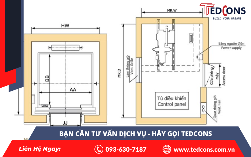Kích thước hố thang máy – Yếu tố cốt lõi quyết định hiệu quả vận hành