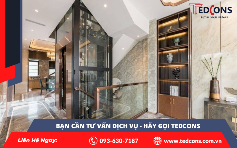 Thang máy cho biệt thự trở nên sang trọng